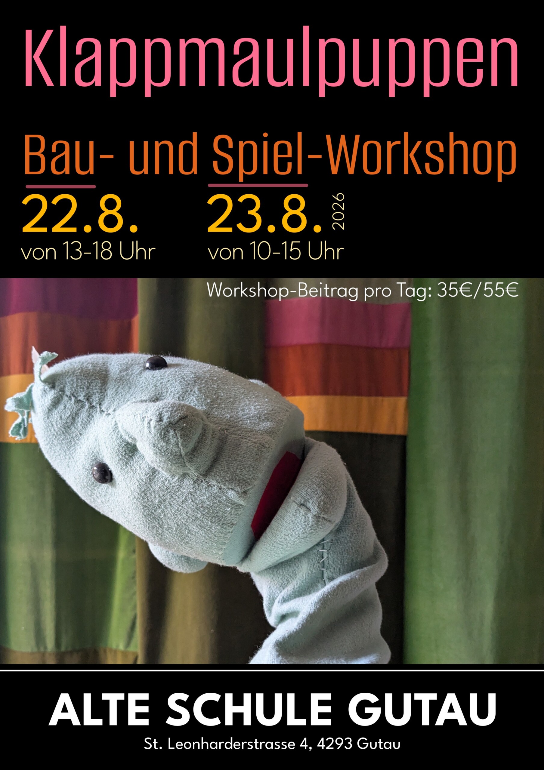 22.8. und 23.8.| Klappmaupuppen-Workshop